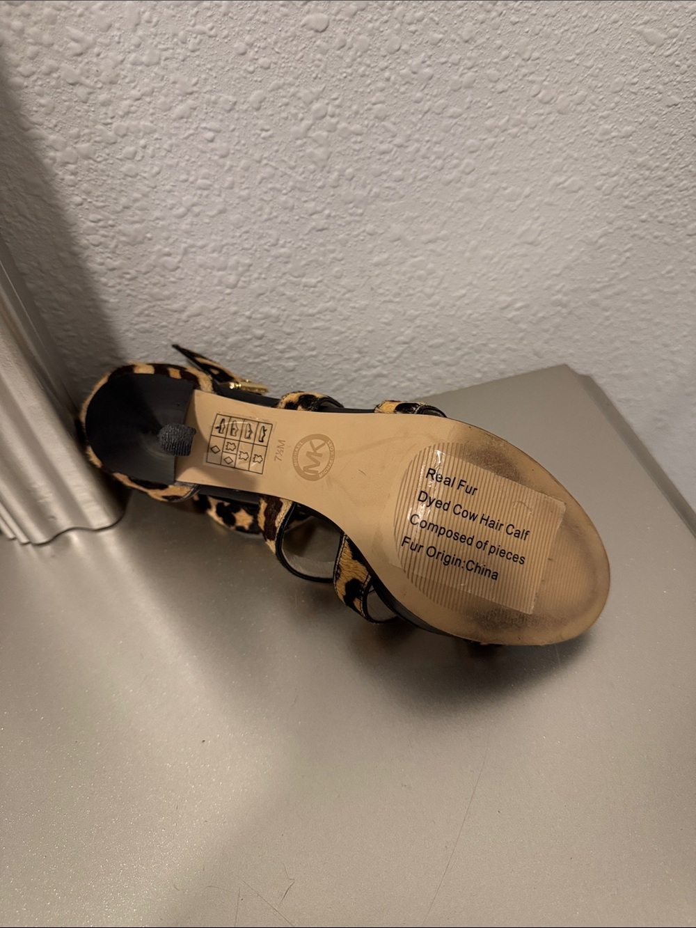 MICHAEL Michael Kors Leopard-Print Strappy Sandals with Black and Gold Accents - Picture 6 of 6